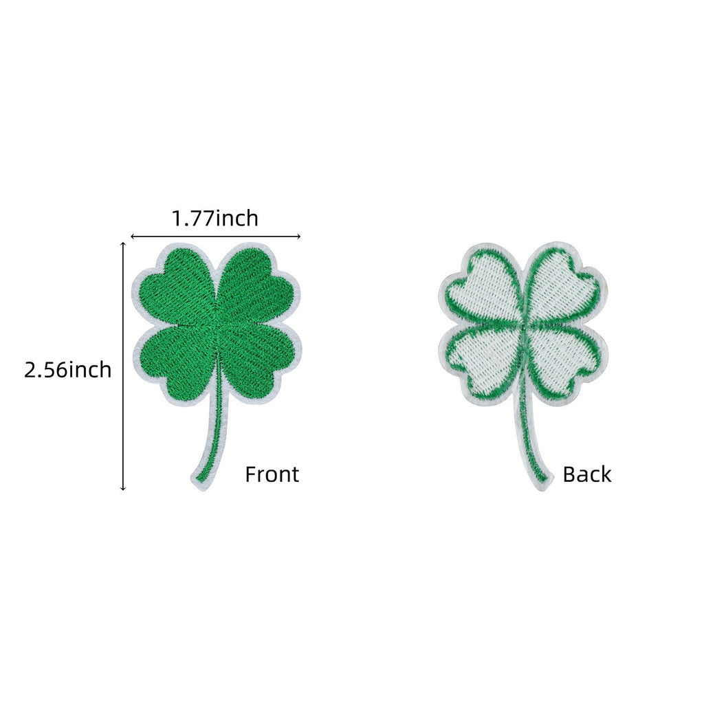 10 Pcs Four Leaf Clover Green Embroidered Patch