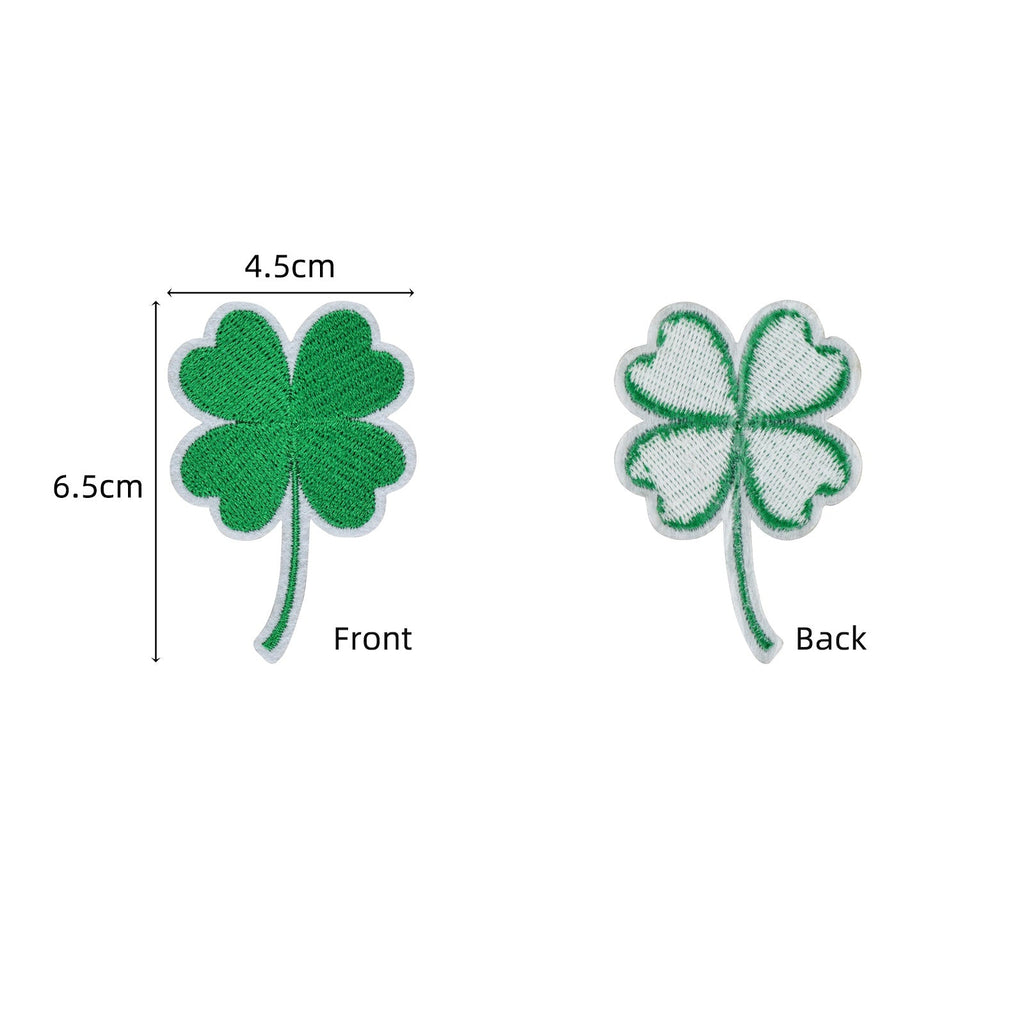 10 Pcs Four Leaf Clover Green Embroidered Patch