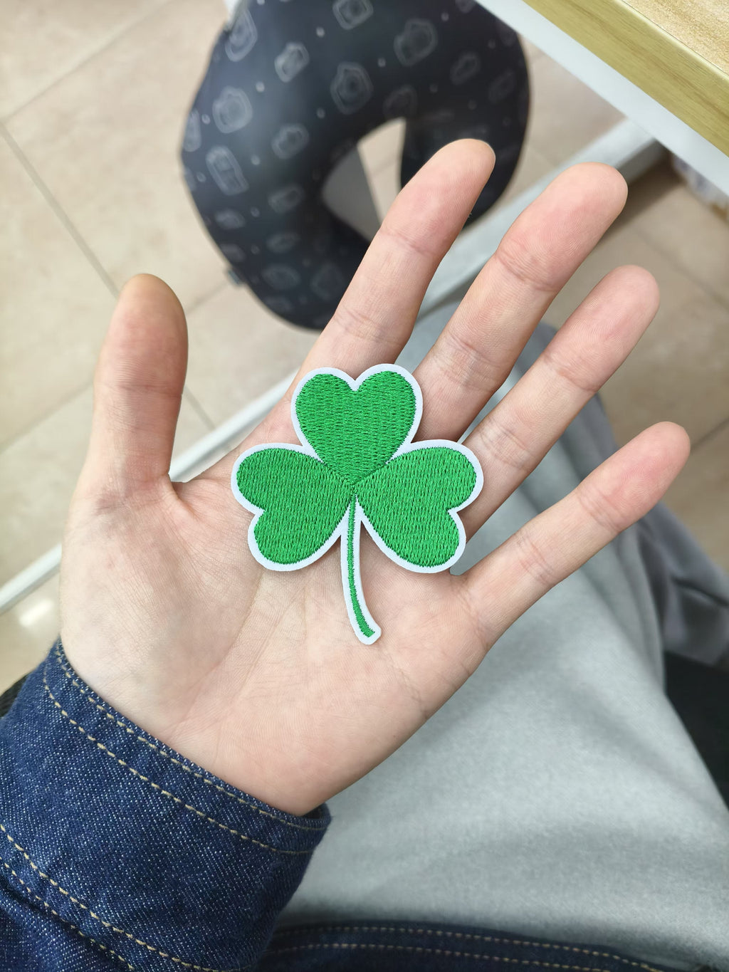 10 Pcs Three Leaf Clover Green Embroidered Patch