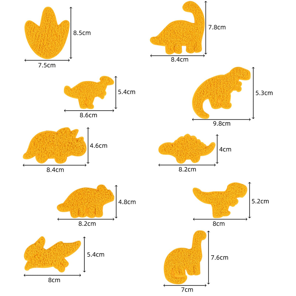 10 Pcs Yellow Dinosuar Animal Cartoon Logo Embroidered Patch
