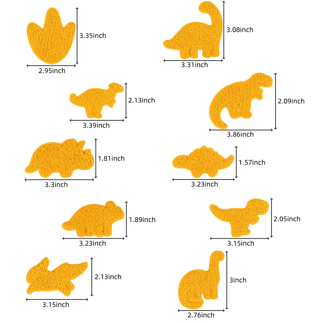 10 Pcs Yellow Dinosuar Animal Cartoon Logo Embroidered Patch