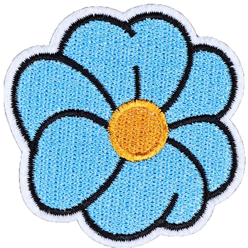 10 Pcs Lovely Blue Bowknot Flower Embroidered Patch