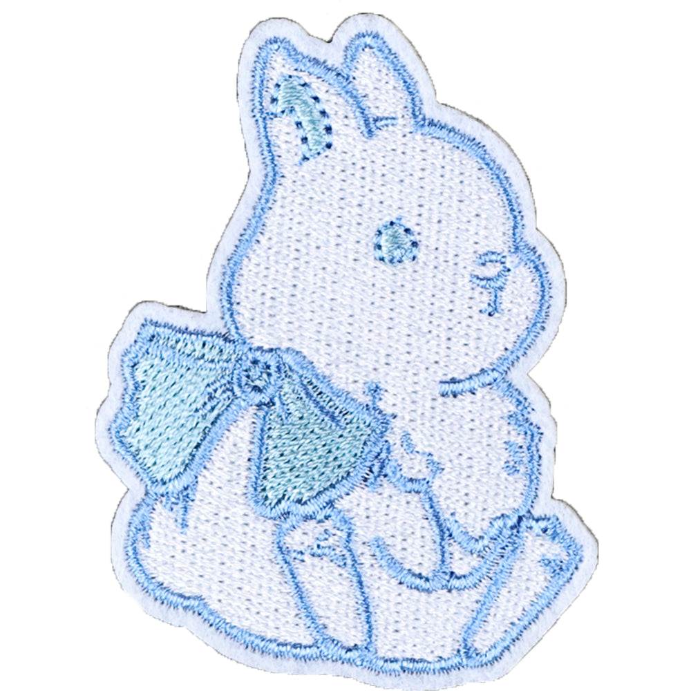 10 Pcs Lovely Blue Bowknot Flower Embroidered Patch