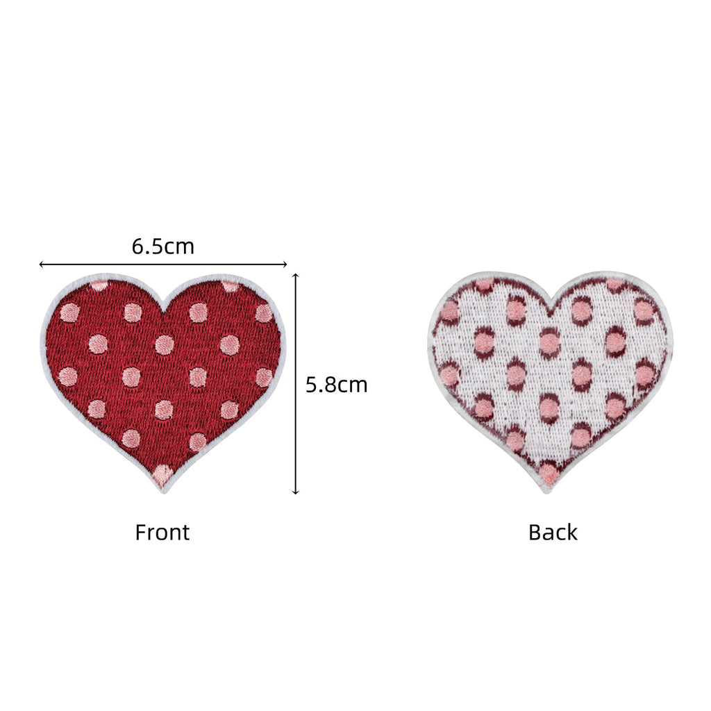 12Pcs Heart Shape Embroidered Patch