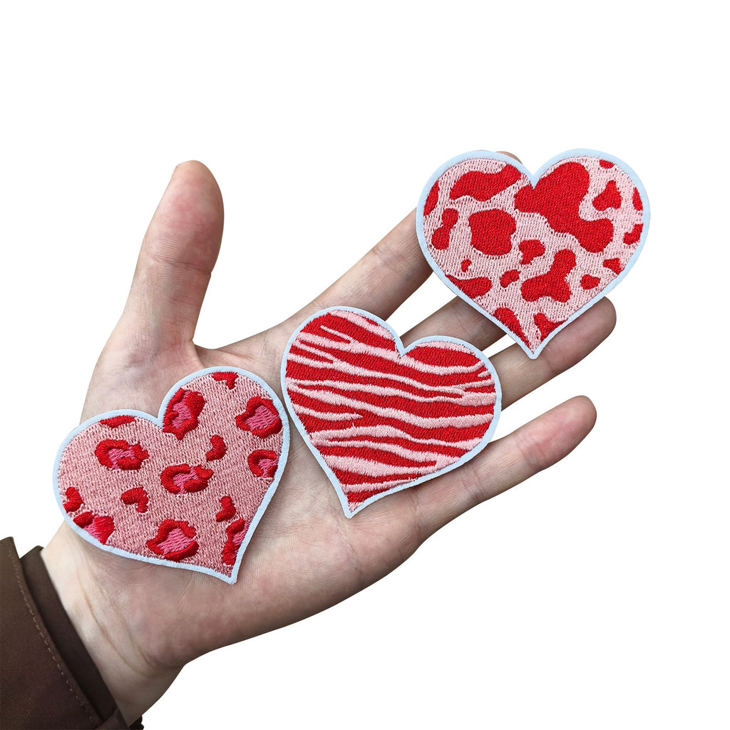 12Pcs Heart Shape Embroidered Patch