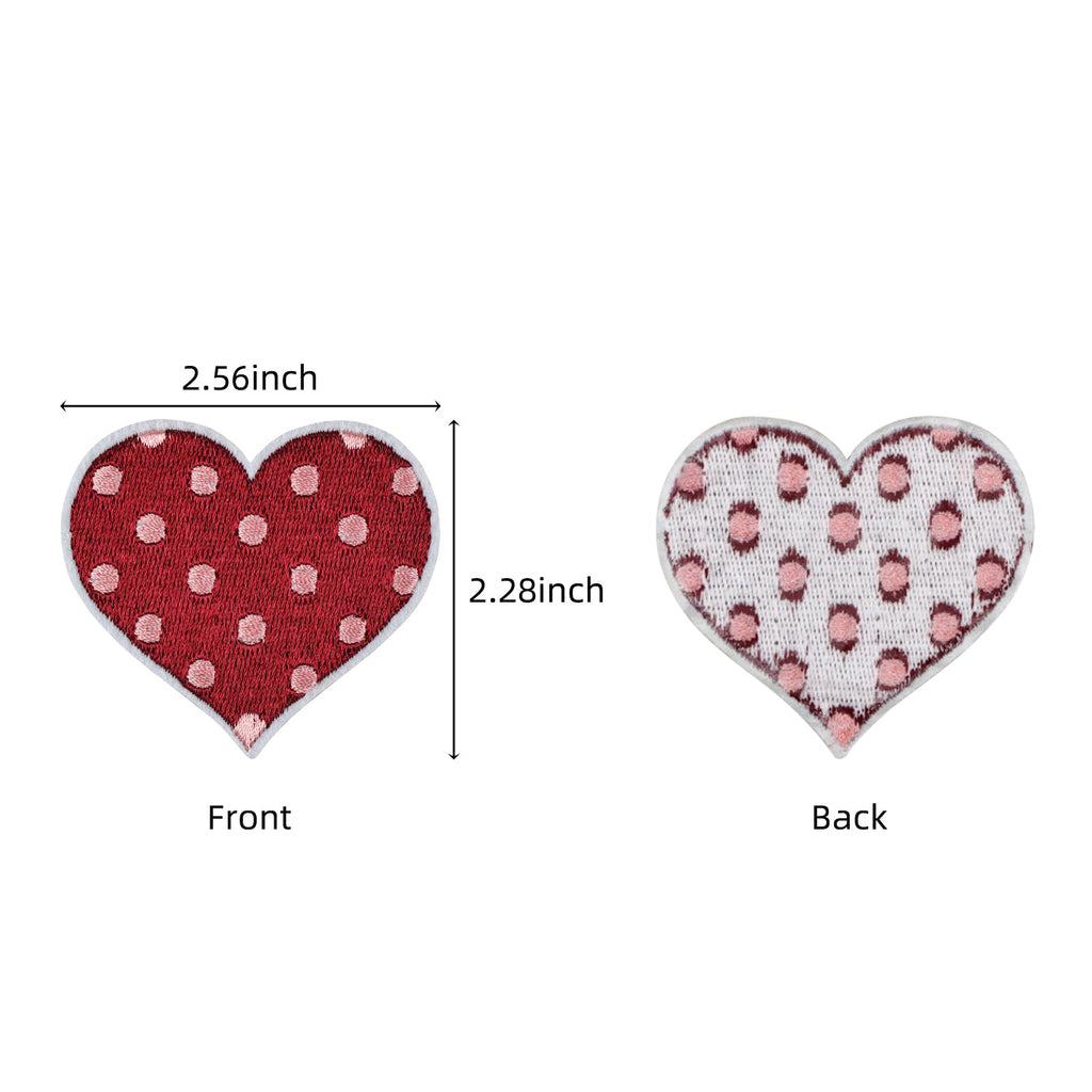 12Pcs Heart Shape Embroidered Patch