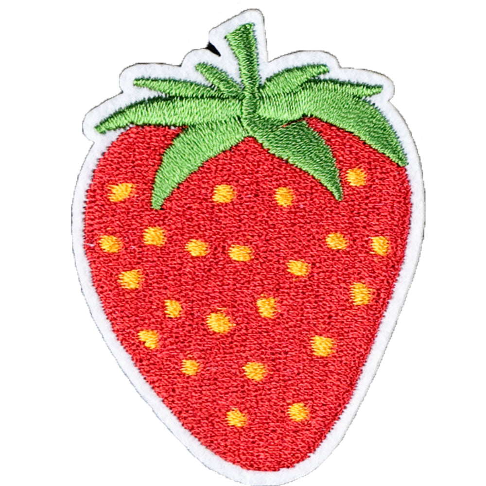 12Pcs Pink Strawberry Shape Embroidered Patch