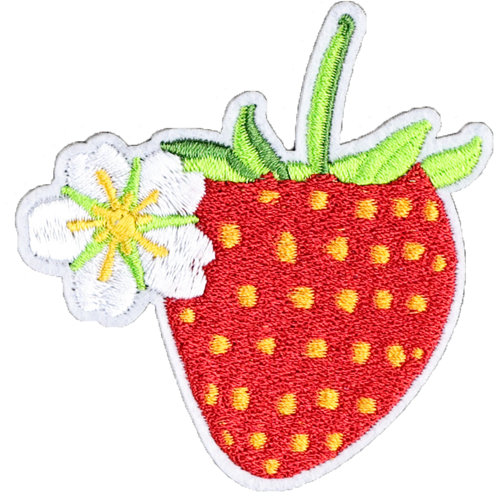 12Pcs Pink Strawberry Shape Embroidered Patch