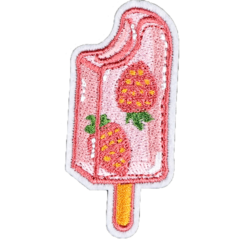 12Pcs Pink Strawberry Shape Embroidered Patch