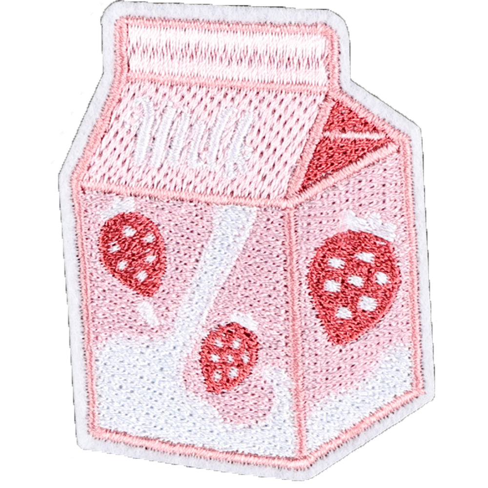 12Pcs Pink Strawberry Shape Embroidered Patch