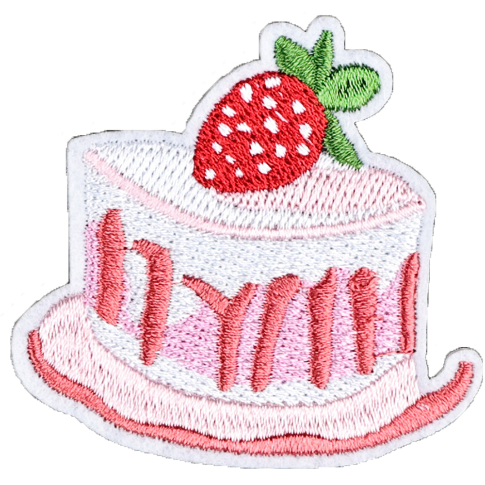 12Pcs Pink Strawberry Shape Embroidered Patch