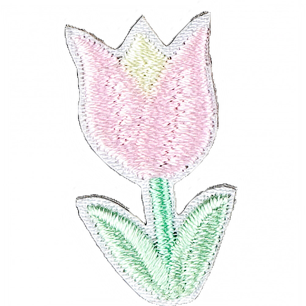 6Pcs Tulipa Flower Embroidered Patch