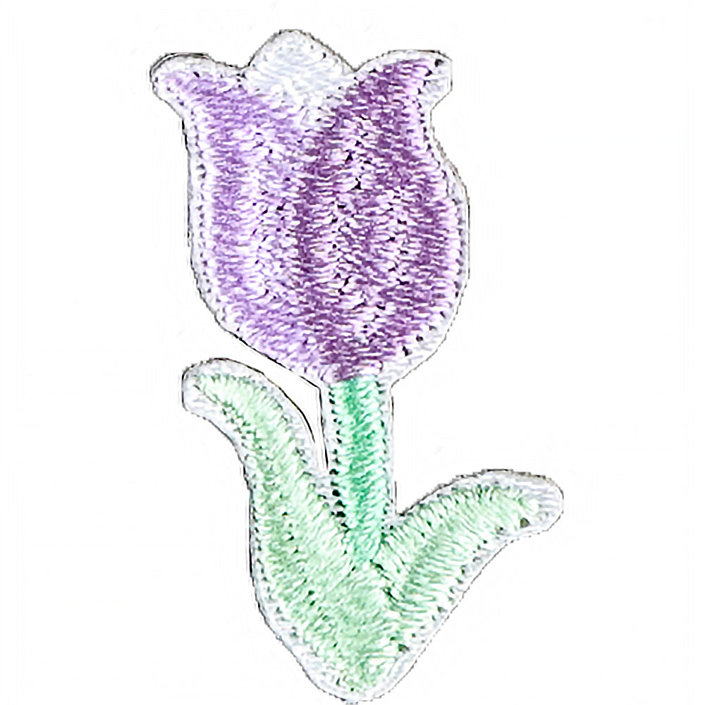 6Pcs Tulipa Flower Embroidered Patch
