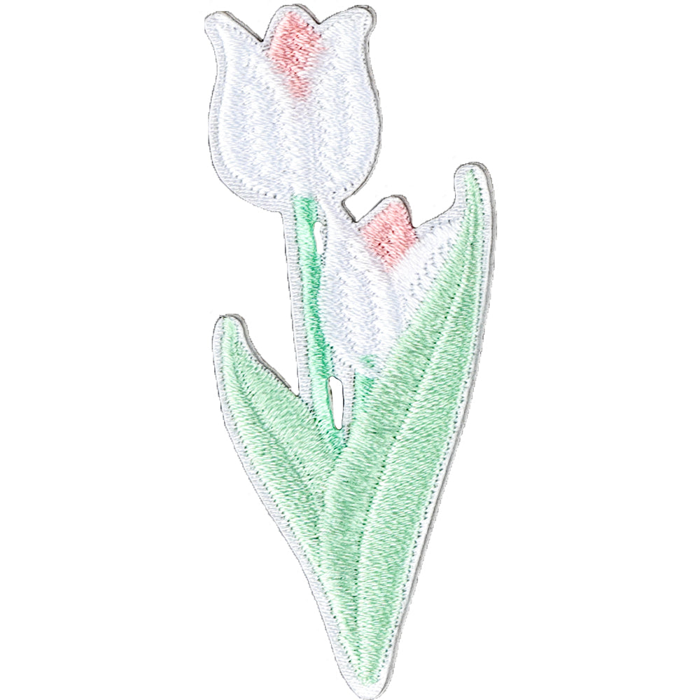 6Pcs Tulipa Flower Embroidered Patch