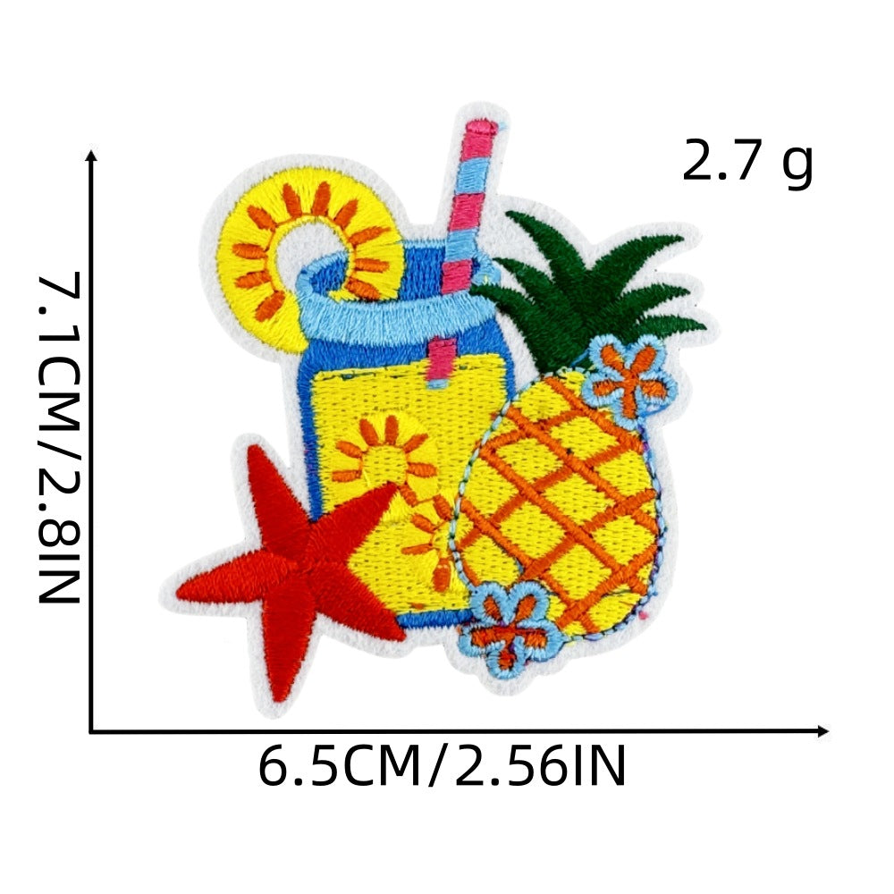 16Pcs Beach Swimsuit Sunglasses Shape Embroidered Patch