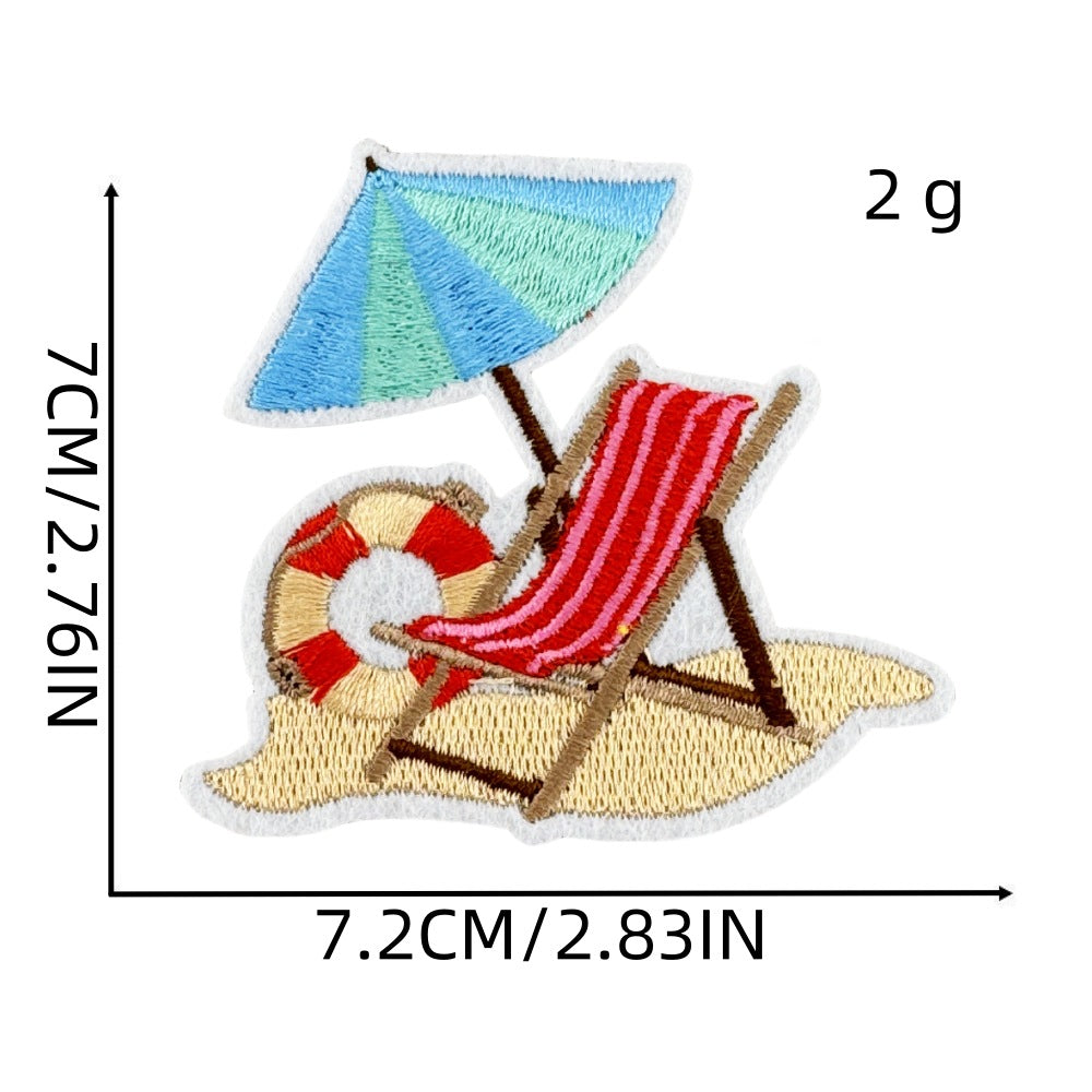 16Pcs Beach Swimsuit Sunglasses Shape Embroidered Patch