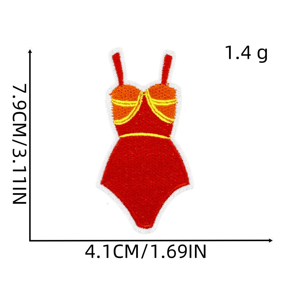 16Pcs Beach Swimsuit Sunglasses Shape Embroidered Patch