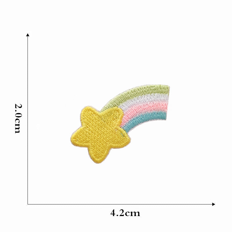 17Pcs Cute Star Rainbow Shape Embroidered Patch