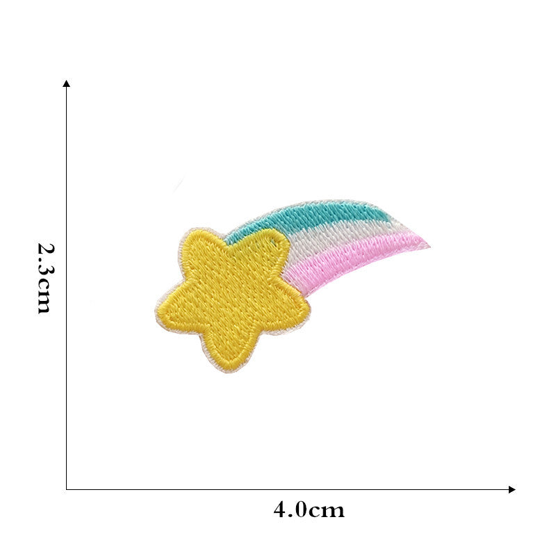 17Pcs Cute Star Rainbow Shape Embroidered Patch