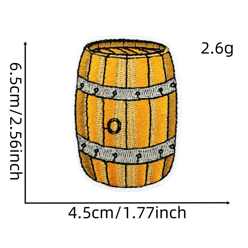 6Pcs Beer Shape Embroidered Patch