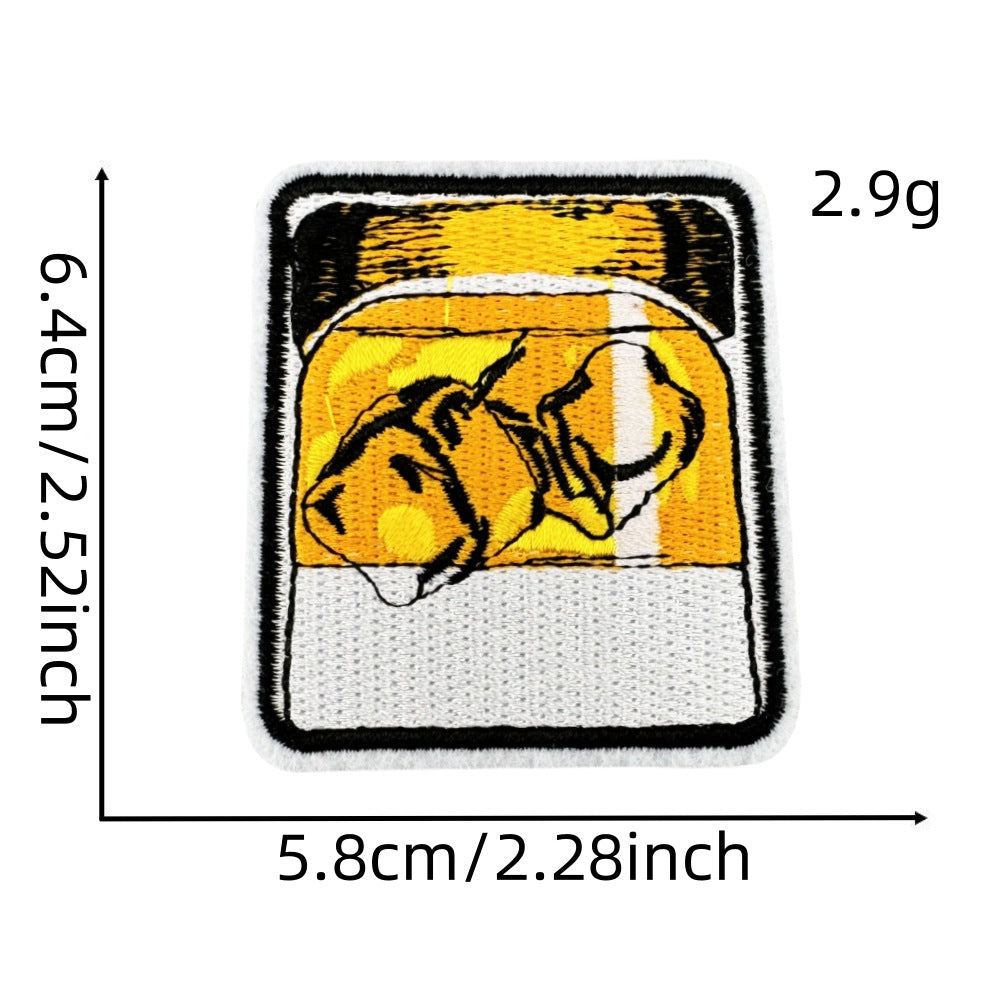 6Pcs Beer Shape Embroidered Patch