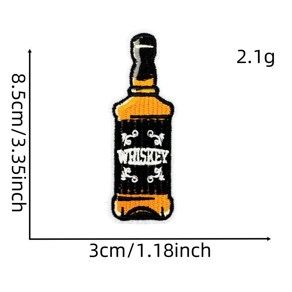 6Pcs Beer Shape Embroidered Patch