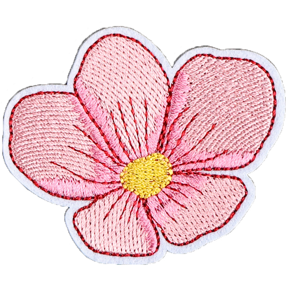 6Pcs Pink Butterfly Shape Embroidered Patch