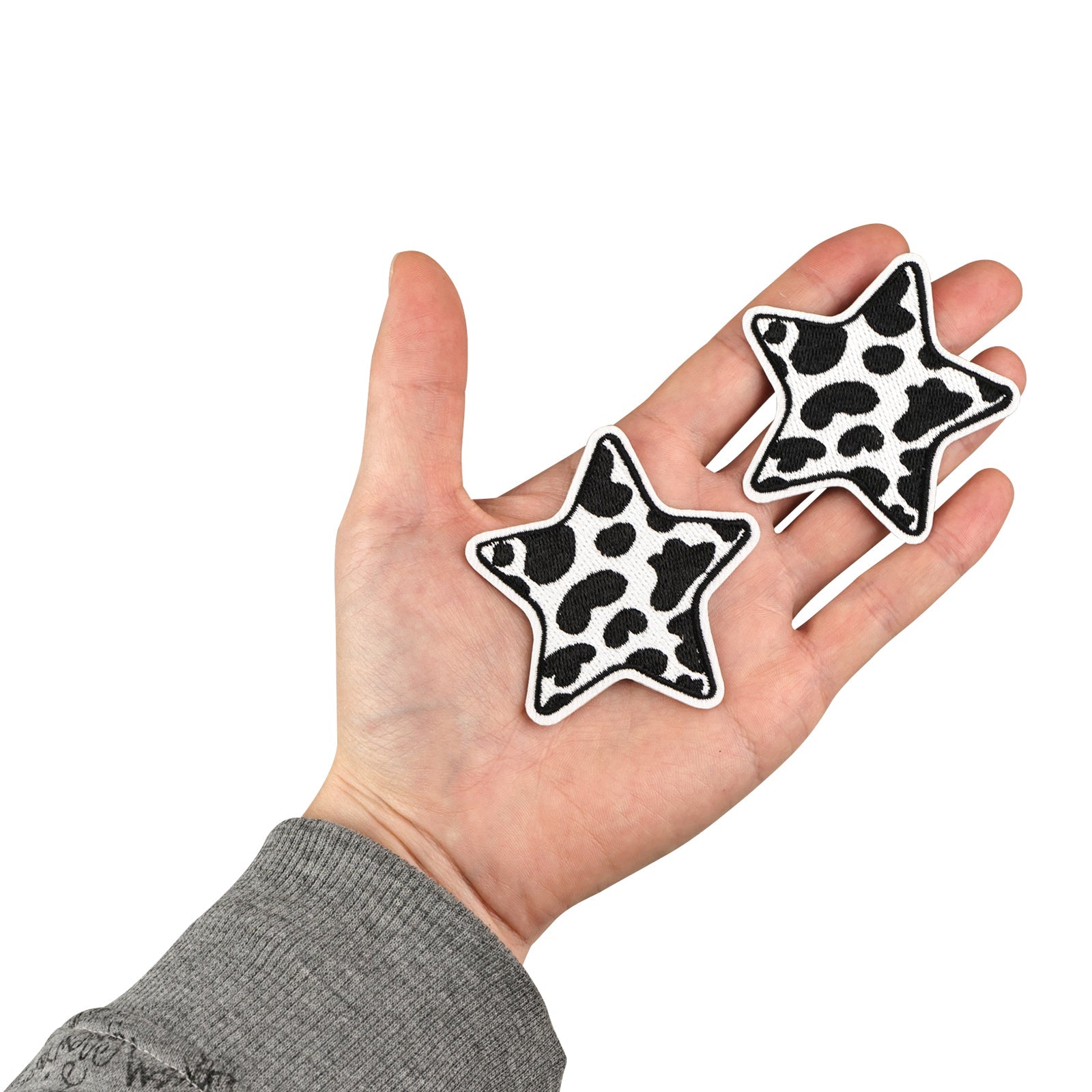6Pcs Star Shape Cow Prints Embroidered Patch