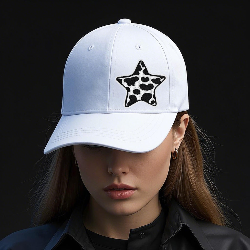 6Pcs Star Shape Cow Prints Embroidered Patch