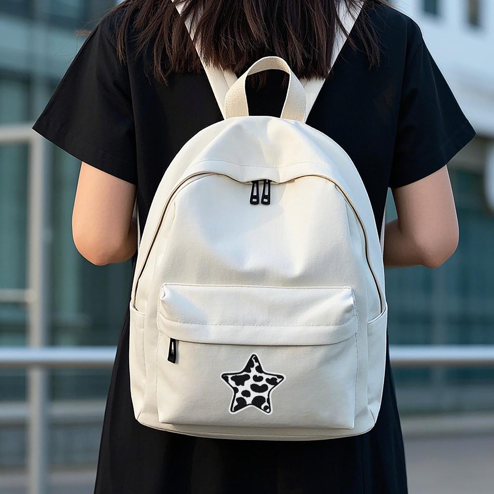 6Pcs Star Shape Cow Prints Embroidered Patch