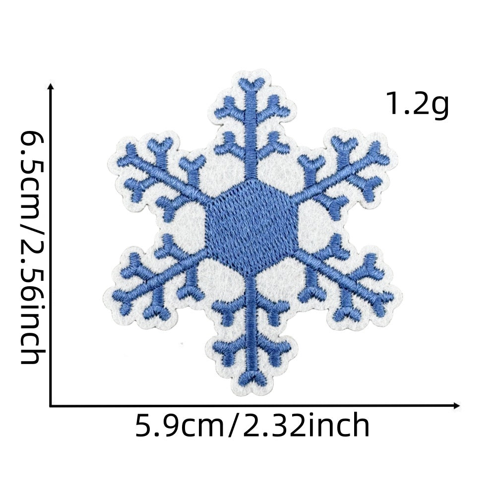 6Pcs Snowflake Shape Embroidered Patch