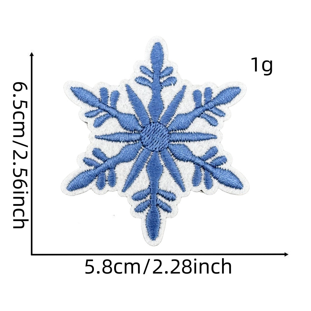 6Pcs Snowflake Shape Embroidered Patch