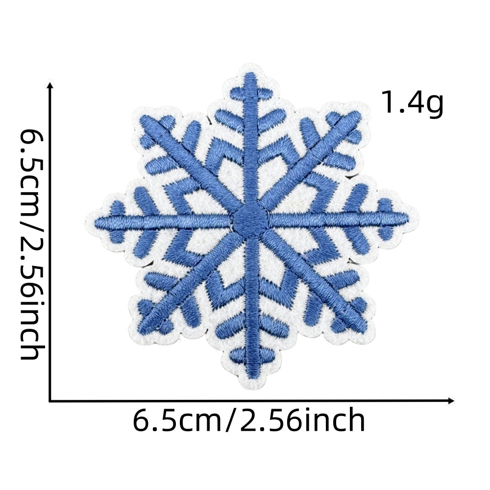 6Pcs Snowflake Shape Embroidered Patch