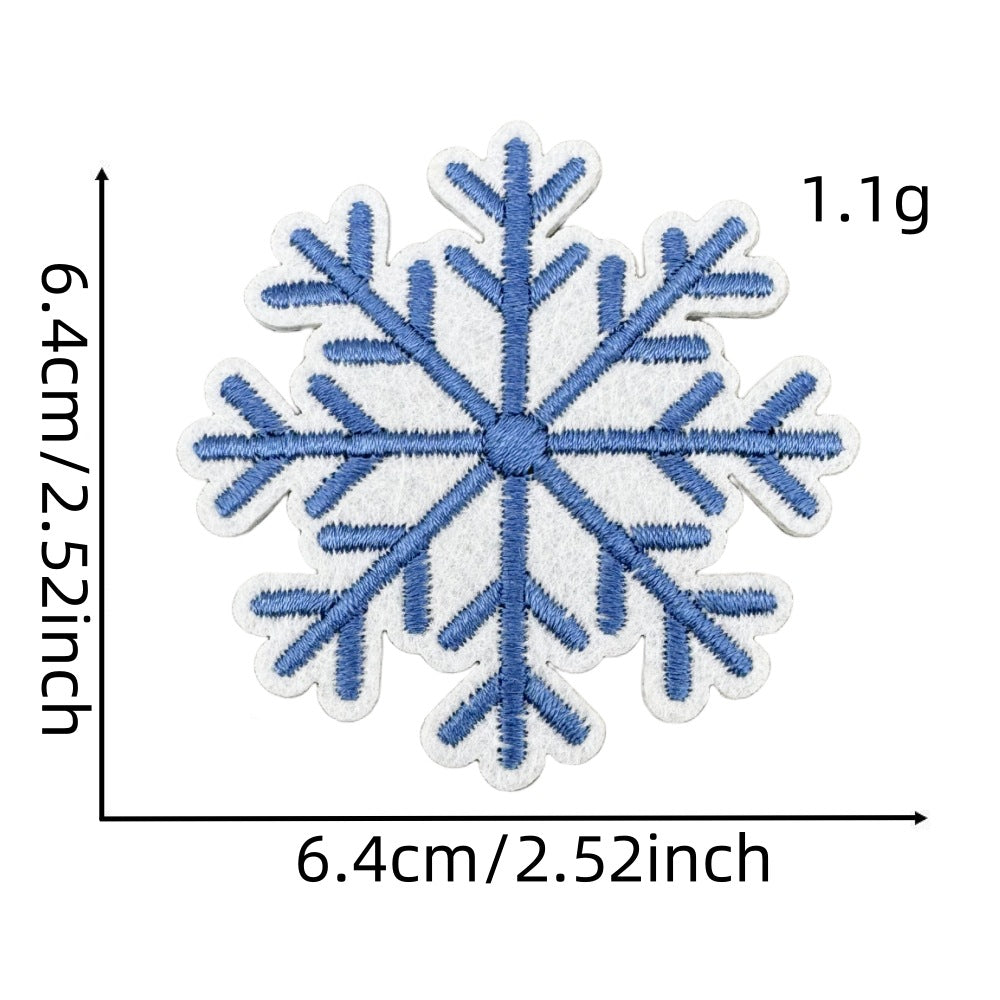 6Pcs Snowflake Shape Embroidered Patch