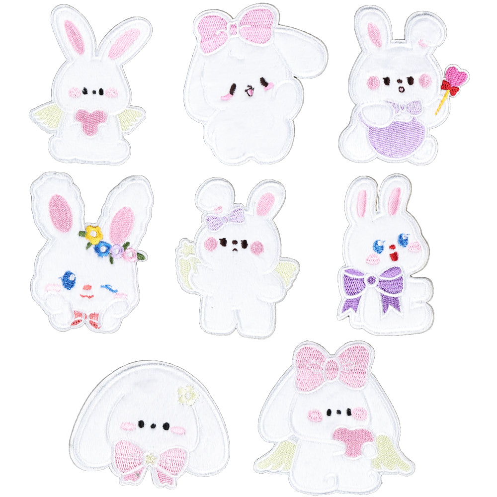 8Pcs Animal Cute Rabbit Bunny Embroidered Patch