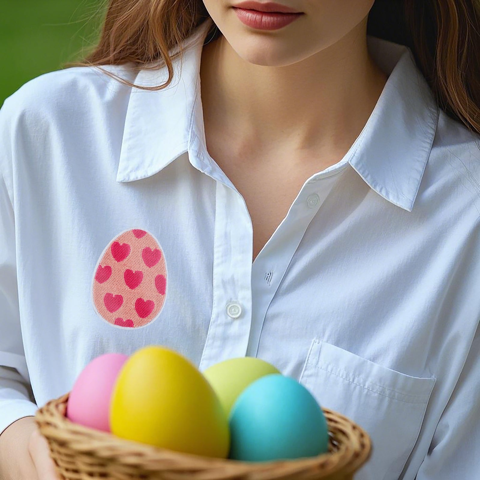 8 Pcs Easter Egg Colorful Embroidered Patch