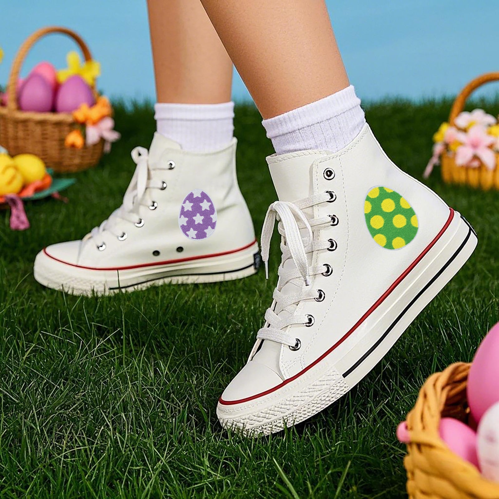 8 Pcs Easter Egg Colorful Embroidered Patch