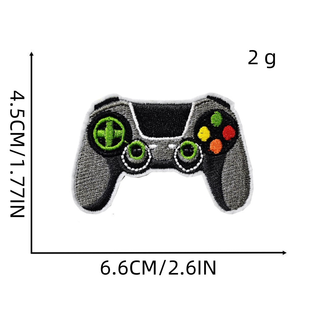8Pcs Green Gamepad Headphone Embroidered Patch