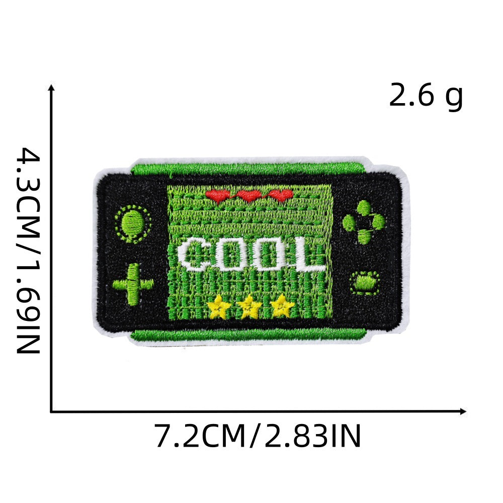 8Pcs Green Gamepad Headphone Embroidered Patch
