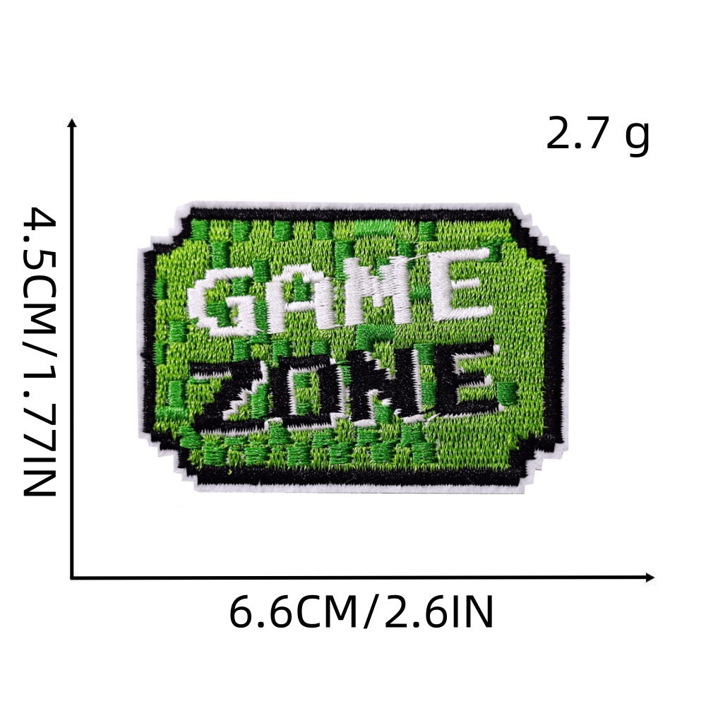 8Pcs Green Gamepad Headphone Embroidered Patch