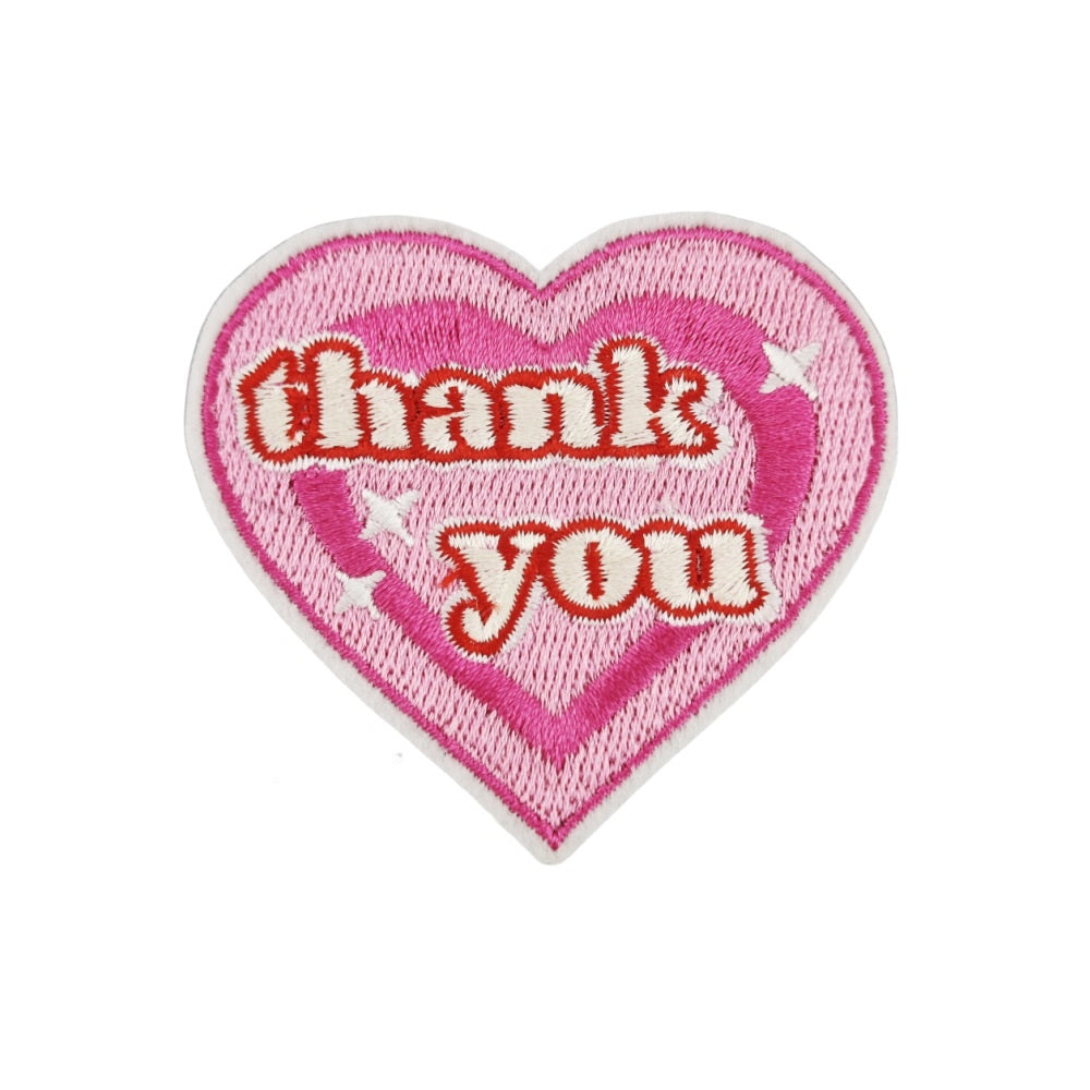 9Pcs Pink Heart Shape Embroidered Patch