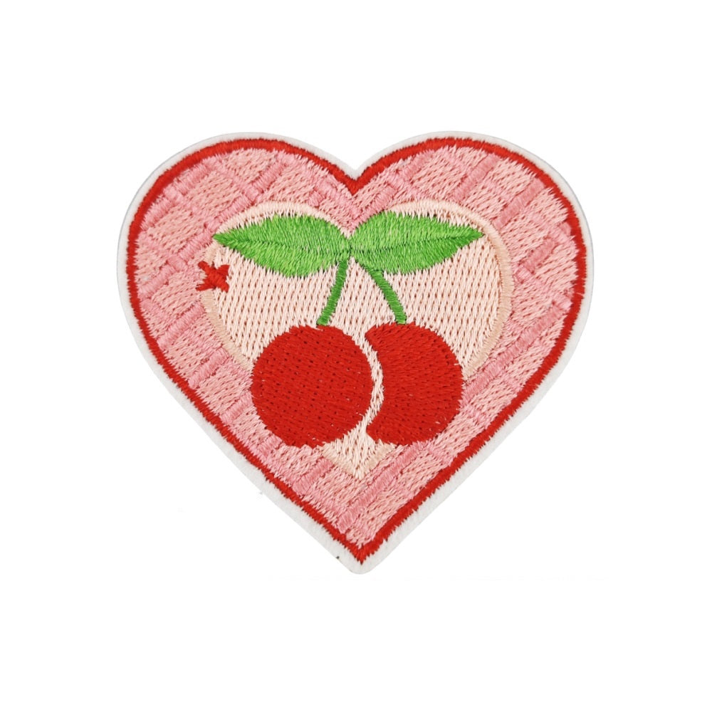 9Pcs Pink Heart Shape Embroidered Patch