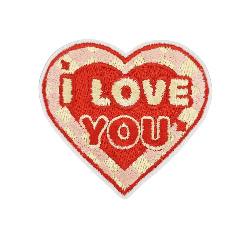9Pcs Pink Heart Shape Embroidered Patch