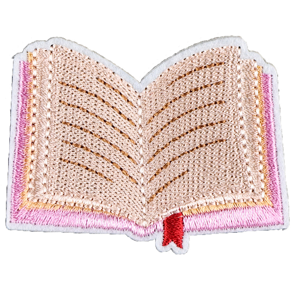 8Pcs Pink Book Embroidered Patch