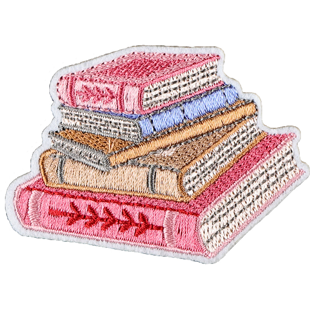 8Pcs Pink Book Embroidered Patch