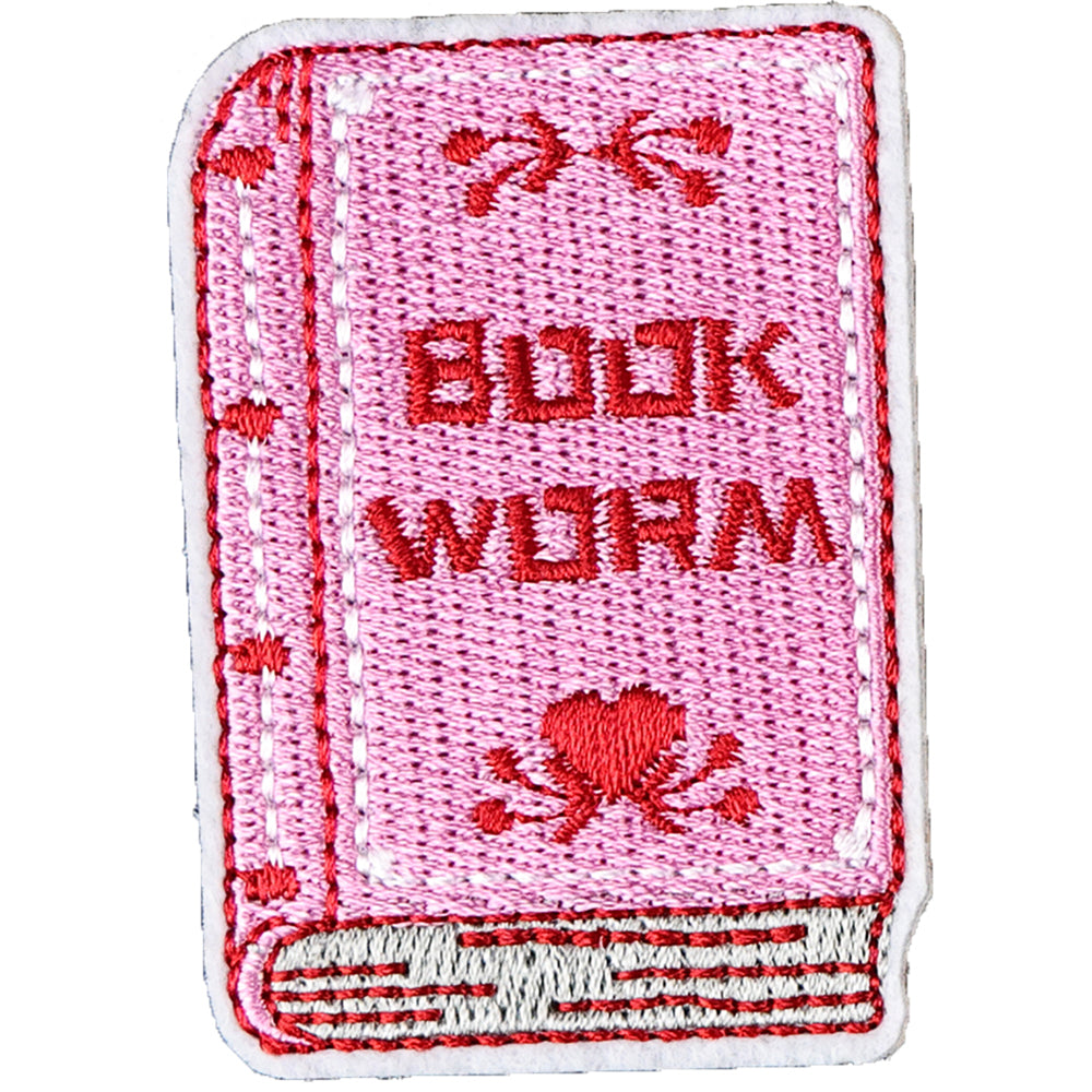 8Pcs Pink Book Embroidered Patch