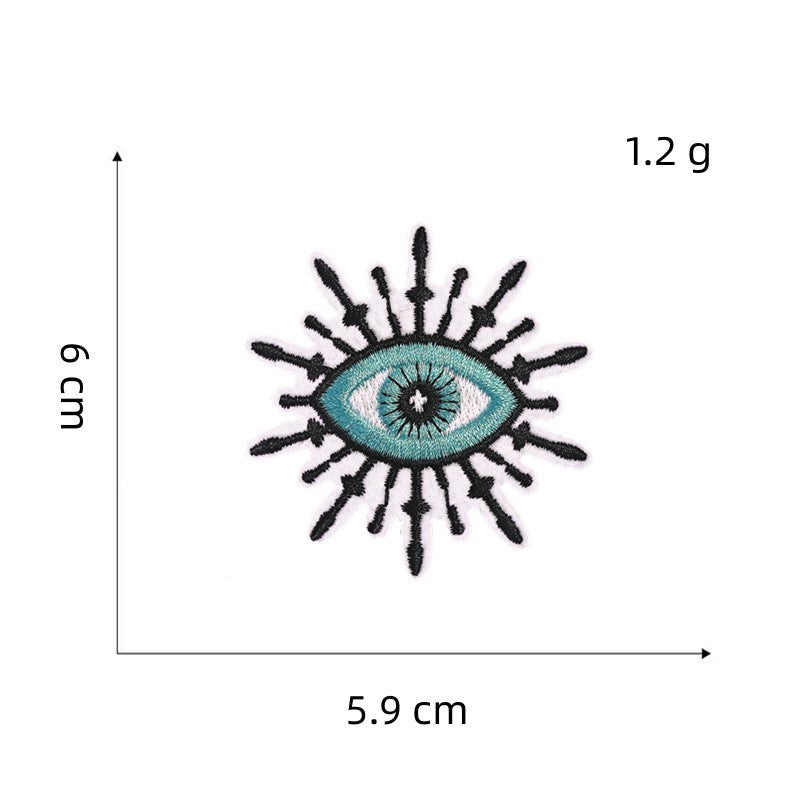 9Pcs Eye Shape Embroidered Patch