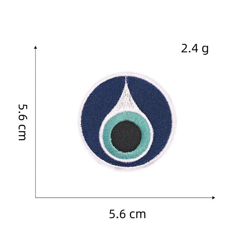 9Pcs Eye Shape Embroidered Patch