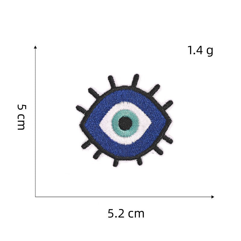 9Pcs Eye Shape Embroidered Patch
