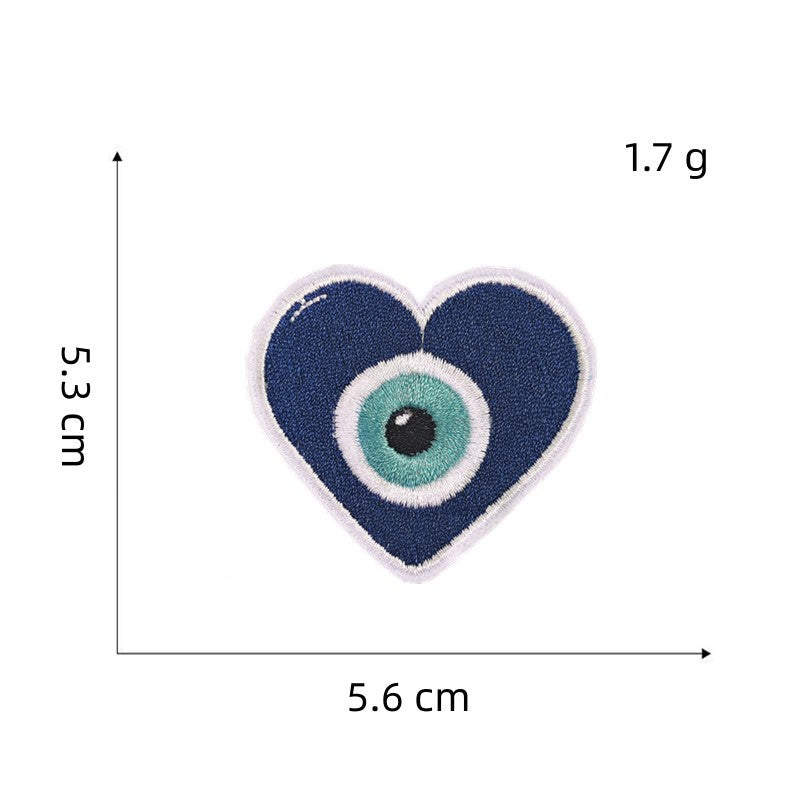 9Pcs Eye Shape Embroidered Patch